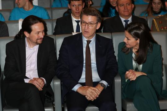 2020: con Pablo Iglesias y la reina Letizia