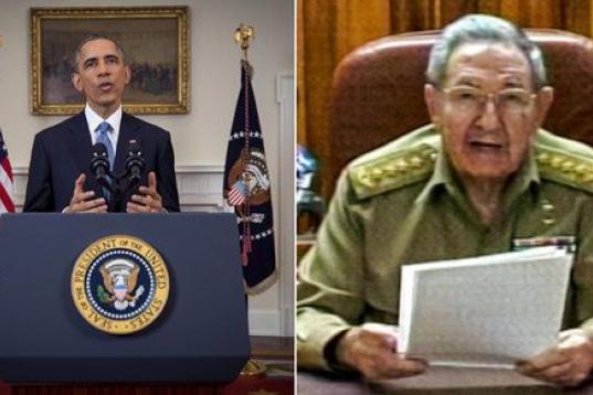 Barack Obama y Raúl Castro anuncian, en sendos mensajes televisados emitidos de forma simultánea, la reanudación de sus relaciones diplomáticas, con la apertura de embajadas en ambos países. Intercambian presos y anuncian pasos económicos ...