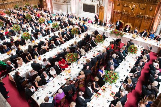 Vista general del banquete, con 600 invitados, celebrado en la City.