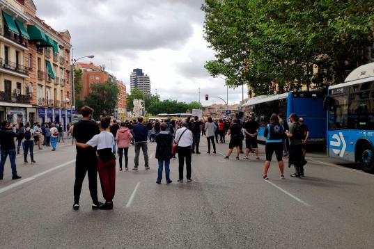 Protesta en Vallecas contra las restricciones de movilidad