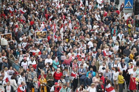 Manifestación contra Lukashenko en Bielorrusia