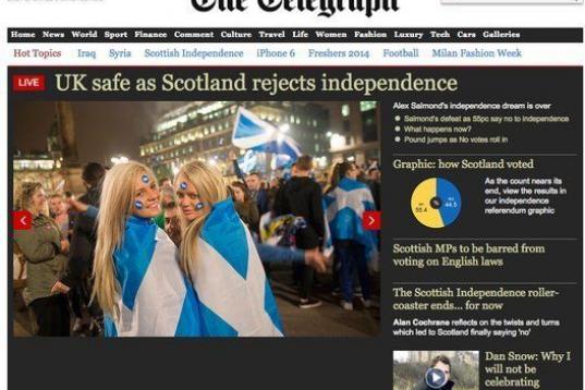 Escocia rechaza la independencia 