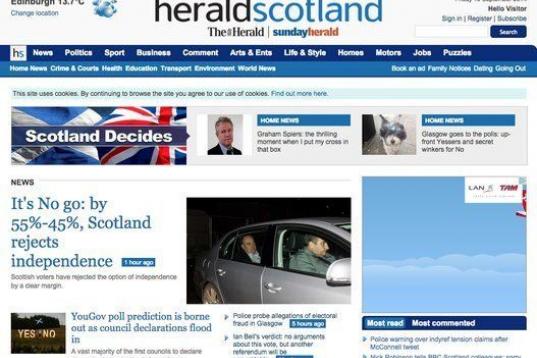 Escocia rechaza la independencia 