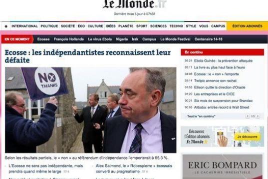 "Escocia: Los independentistas reconocen su derrota"