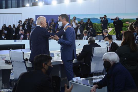 Pedro Sánchez y Joe Biden, en la Cumbre del G20.