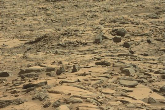 La superficie de Marte tomada por el vehículo Curiosity de la NASA.