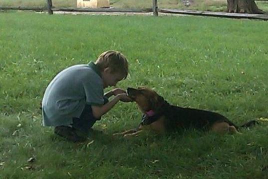 Siobhan Green:Anthony and our dog Delta on a farm in Pennsylvania. Delta was a rescue dog