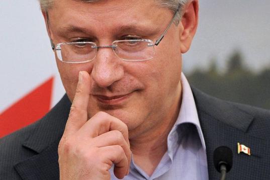 El primer ministro de Canadá, Stephen Harper, retratado el 18 de junio de 2013. (AP Photo/Ben Stansall, Pool)