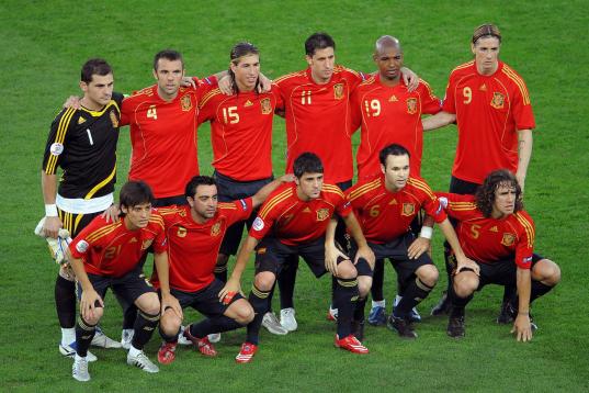 2008: equipo español en la Eurocopa de Asutria-Suiza.