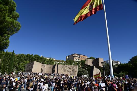 Manifestación 'antimascarillas' en Madrid