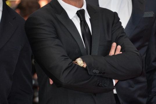 El actor malagueño Antonio Banderas acudió si Melanie Griffith al estreno de Los mercenarios 3.