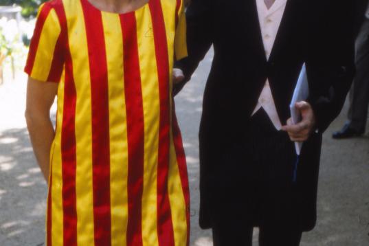 Con Pedro J. Ramírez, en la boda de la infanta Cristina e Iñaki Urdangarin, celebrada el 4 de octubre de 1997 en Barcelona.
