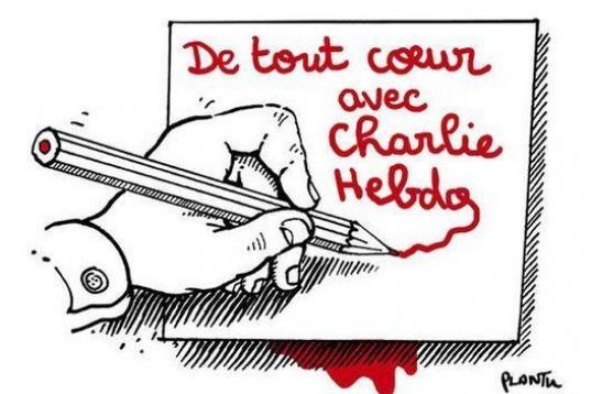 "De todo corazón con Charlie Hebdo" 