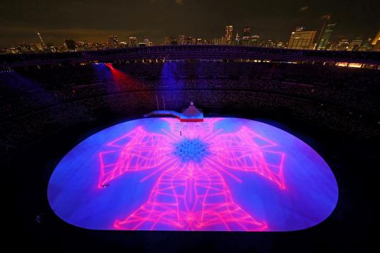 Panorámica del Estadio Olímpico durante la ceremonia de apertura de los JJOO.