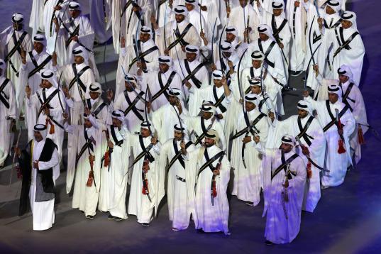 Varios jeques en la inauguración de Qatar.