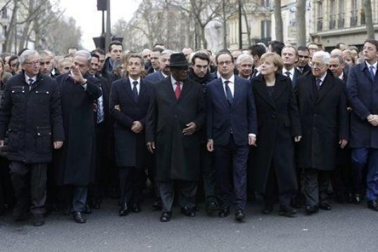 Todos los líderes juntos, incluidos Mahmud Abás y Benjamin Netanyahu, en la misma imagen.
