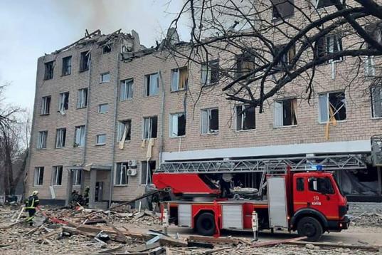 Secuelas de una explosión en Kiev