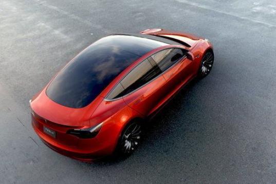 Tesla's Model 3 electric car is seen in this handout picture from Tesla Motors on March 31, 2016.