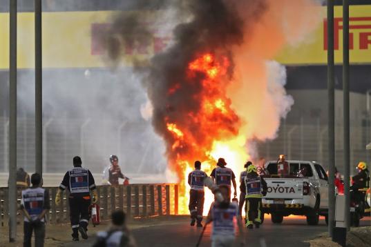 Terrible accidente de Grosjean en el Gran Premio de Bahrein