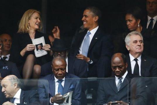 El famoso momento del presidente Barack Obama con la Primera Ministra danesa Helle Thorning-Schmidt.
