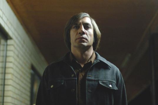 FILE - This undated publicity file photo released by Miramax shows actor Javier Bardem as Anton Chigurh in a scene from "No Country for Old Men." (AP Photo/Miramax Films, Richard Foreman, File)