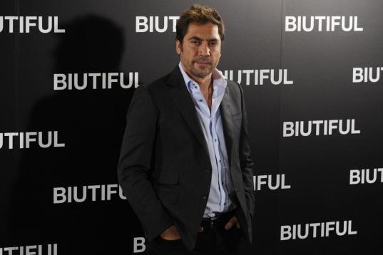 Spanish actor Javier Bardem poses during the photocall of his last movie 'Biutiful' on November 29, 2010, in Madrid.    AFP PHOTO/ PIERRE-PHILIPPE MARCOU (Photo credit should read PIERRE-PHILIPPE MARCOU/AFP/Getty Images)