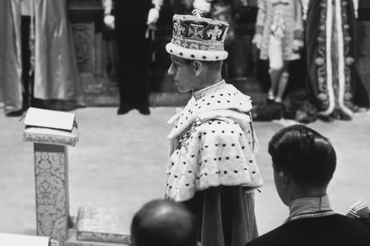 Durante la coronación de Isabel II.