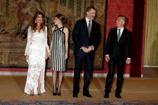 En la recepción oficial en el Palacio de El Pardo en honor al presidente de Argentina, Mauricio Macri, y su esposa, Juliana Awada.