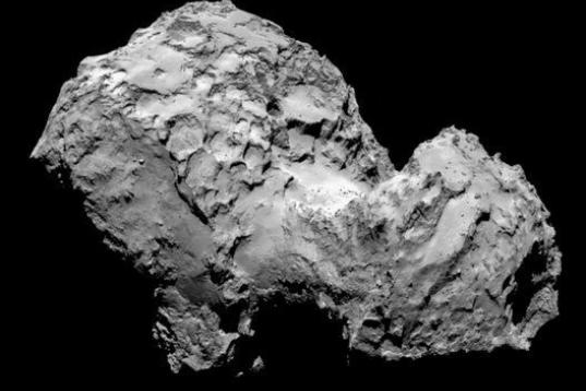 El cometa 67P/Churyumov-Gerasimenko, captado el 3 de agosto de 2014 por la cámara de OSIRIS de la misión Rosetta.