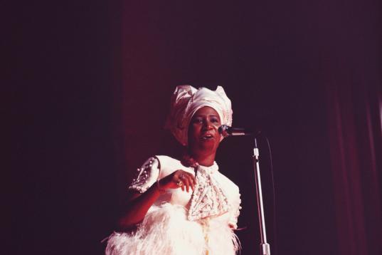 La cantante durante una actuación en el Hammersmith Odeon de London (Inglaterra) en 1968.