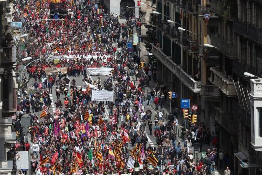 El Primero de Mayo en Barcelona.