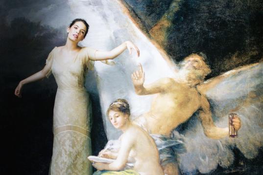 A partir de La Verdad, el Tiempo y la Historia, ca 1800.

Francisco de Goya. 

Museo Nacional de Estocolmo. 

Vestido de Teresa Helbig. 
