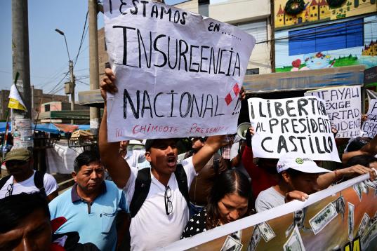 Manifestantes pro-Castillo llaman a una "insurrección nacional"
