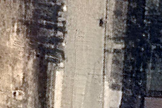Imagen satelital de la calle Yablonska de Bucha.