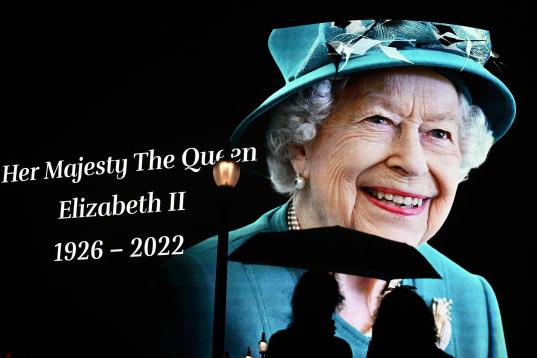 Imagen de la reina en Picadilly Circus.