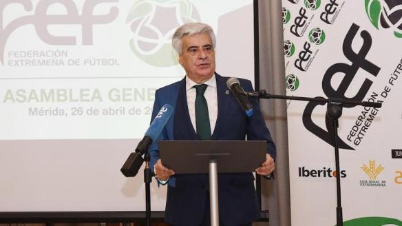 Pedro Rocha, presidente de la Federación Extremeña de Fútbol y vicepresidente de la RFEF, en una imagen de archivo.
