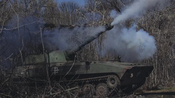 Un tanque operado por Ucrania, en el frente de Bajmut, en una imagen de archivo.