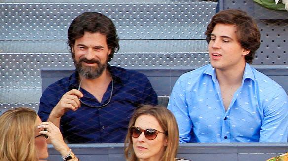 Rodolfo Sancho y su hijo Daniel en un partido de tenis en Madrid en 2015.