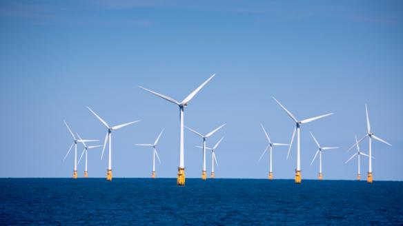 Turbinas de energía eólica marina en el Mar del Norte en una imagen de archivo.