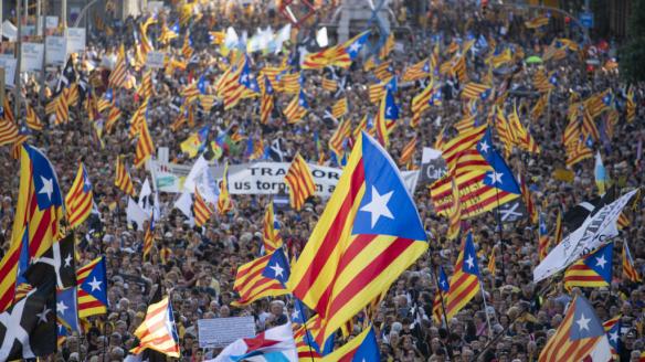 Manifestación en Barcelona con motivo de la Diada el 11 de septiembre de 2022.