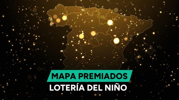 Mapa de las ciudades premiadas con la Lotería del Niño 2024