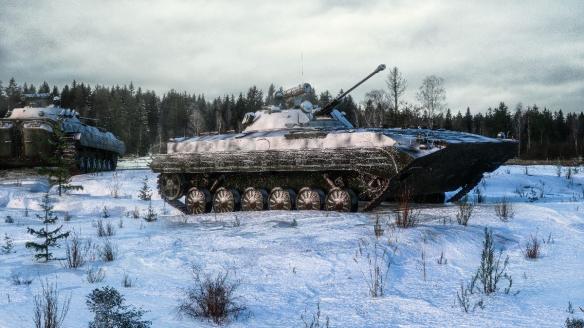 Tanque ruso en la nieve