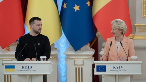 El presidente ucraniano, Volodímir Zelenski, y la presidenta de la Comisión Europea, Ursula von der Leyen; en una imagen de archivo.