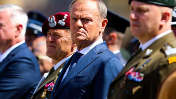 Donadl Tusk, en un reciente acto militar en Cracovia