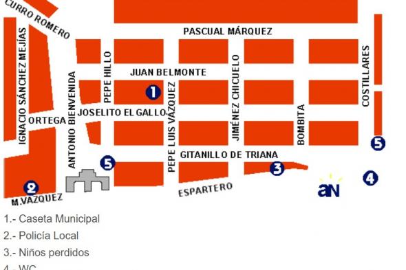 Plano de la Feria de Sevilla con todas las calles y casetas de 2023