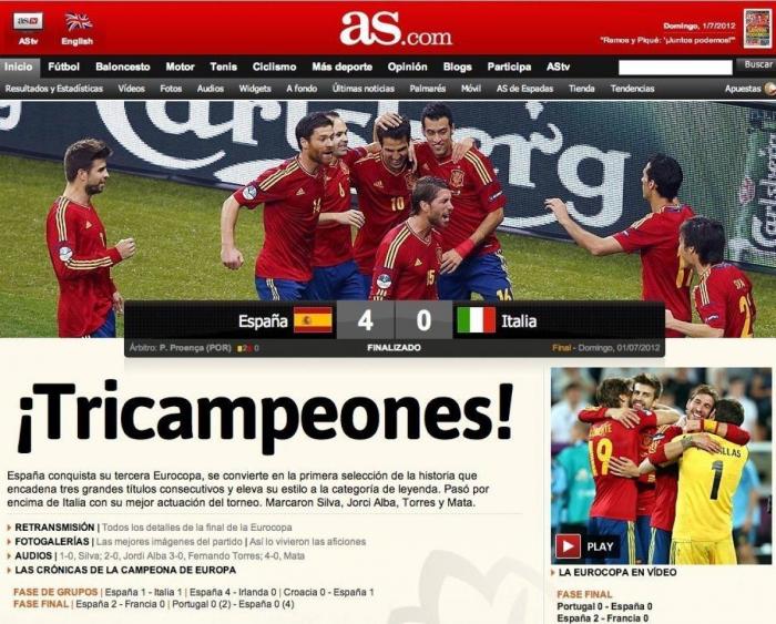 Así ven los medios la victoria de España (FOTOS)