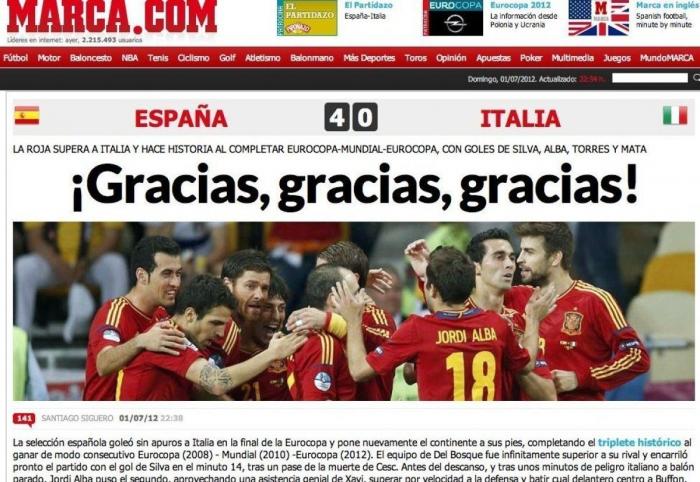 Así ven los medios la victoria de España (FOTOS)