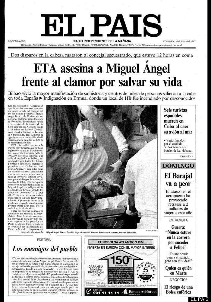 Así contó la prensa el asesinato de Miguel Ángel Blanco en 1997 (FOTOS)