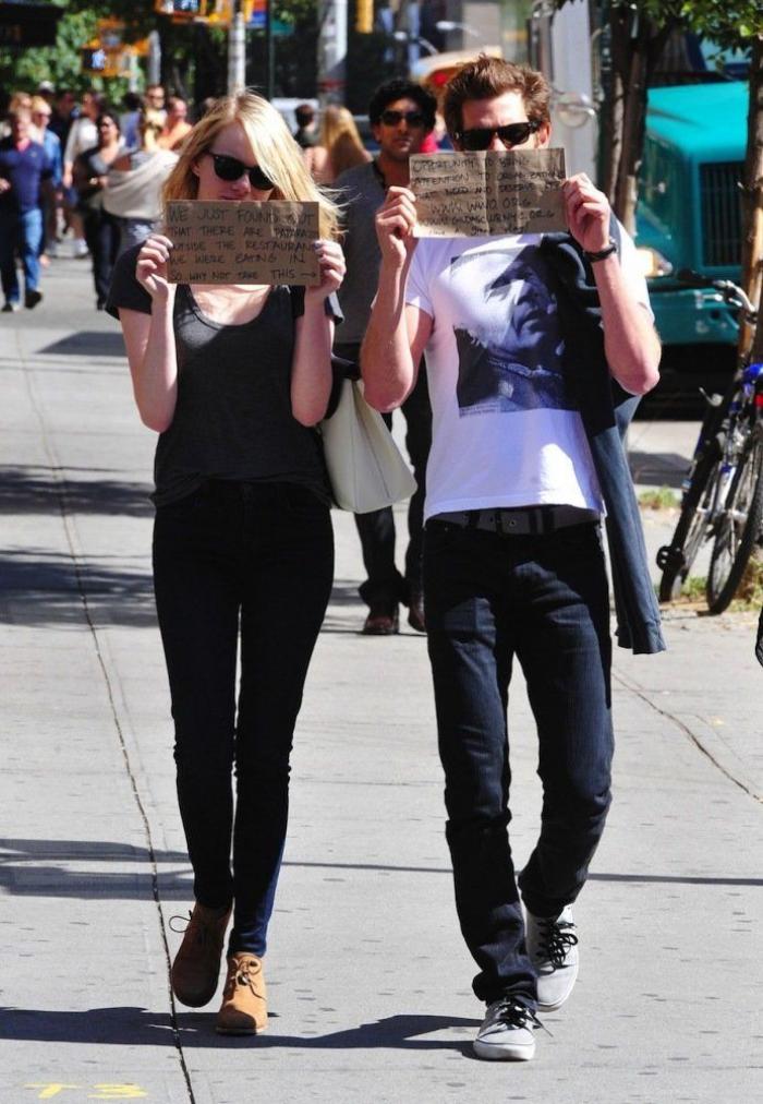 Emma Stone, Andrew Gardfield y su trampa para paparazzi (FOTOS)