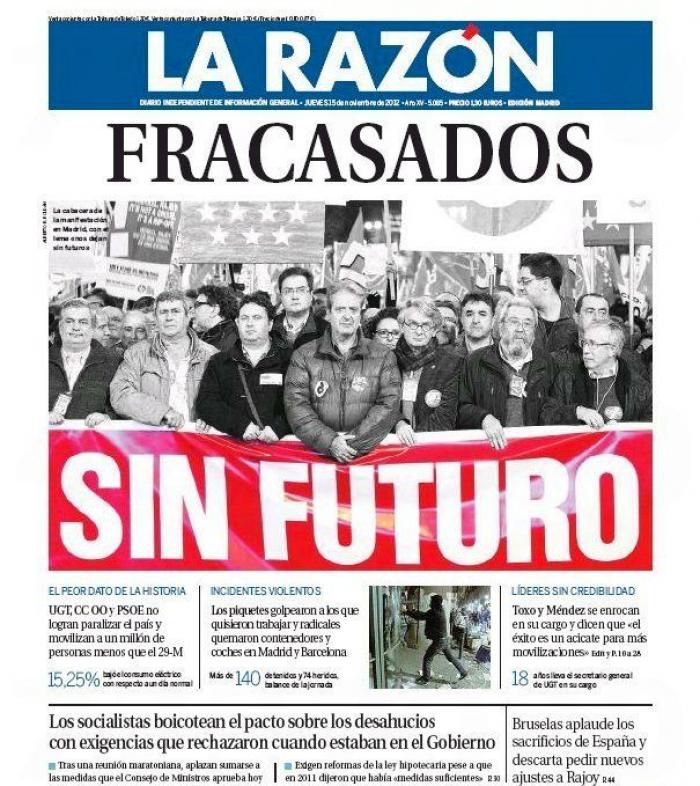 Portadas del 14N: la huelga, en los periódicos (FOTOS)